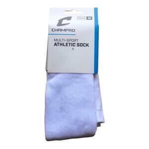Champro White Unisex Athletic Multi-Sport Long Game Socks Adult Size Medium